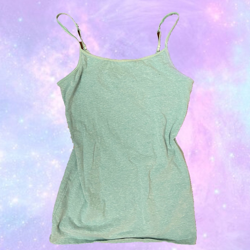super cute basic teal blue y2k vintage tank top